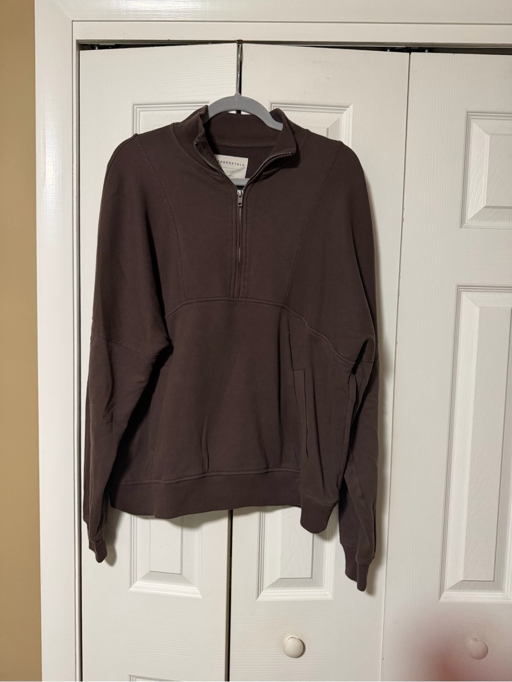 Aeropostale Women's Half-Zip Pullover Hoodie - Brown